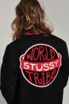 stussy black varsity jacket